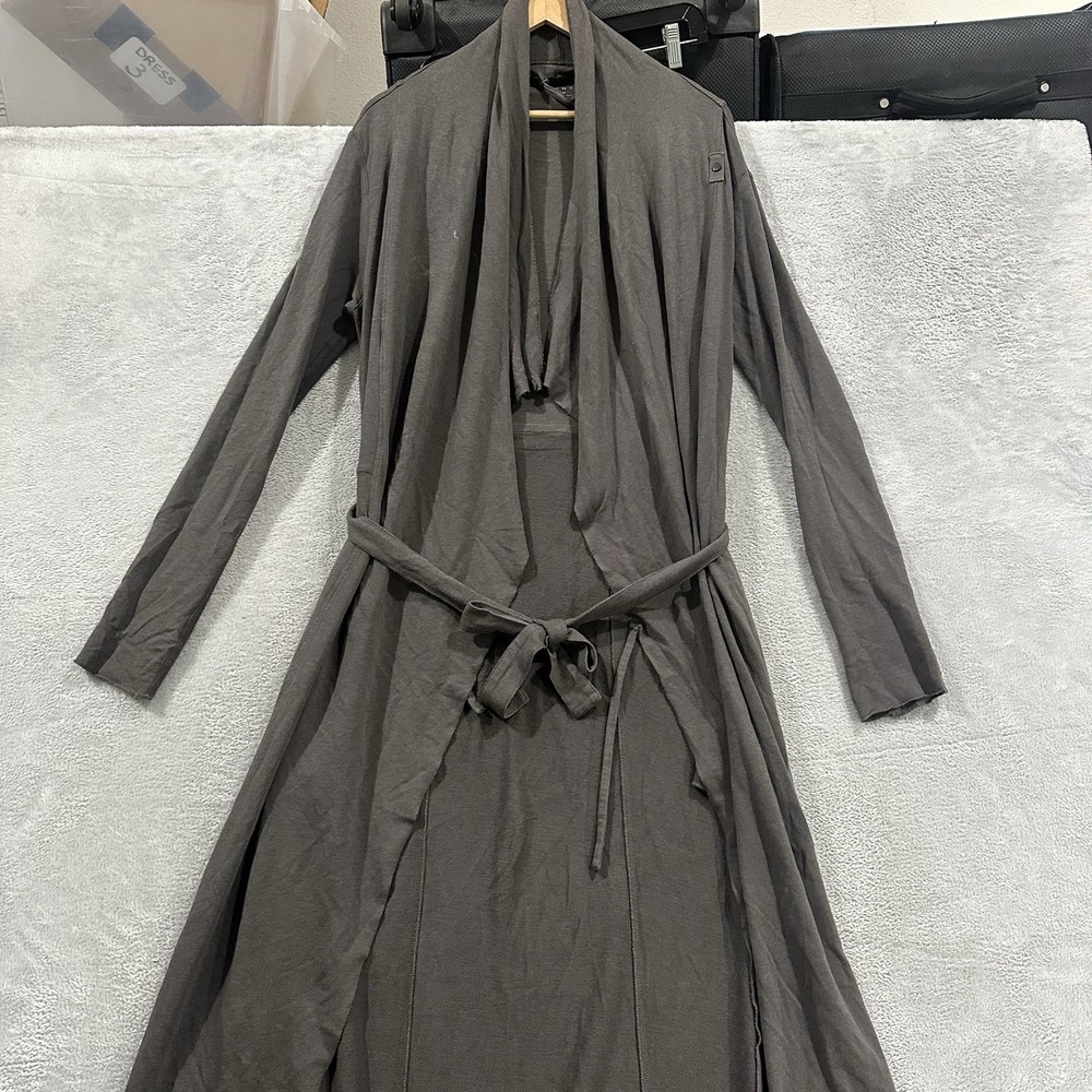 Lunya The Robe Organic Pima Cotton with Pockets Long Gray Loungewear Luxury - Picture 1 of 12